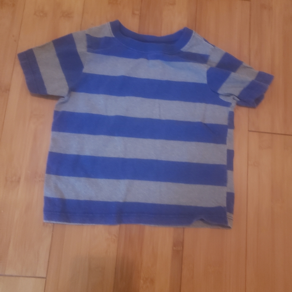 Blue and Gray Striped Kids T-Shirt